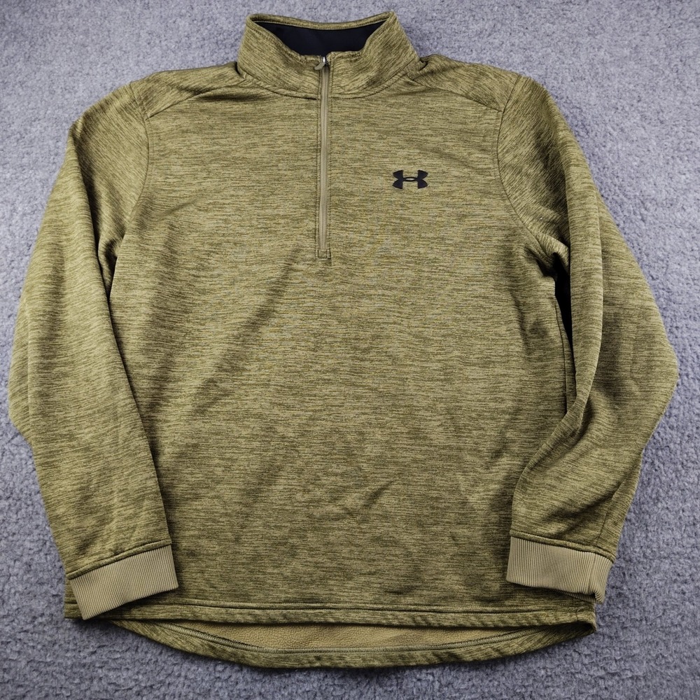 Under Armour 1/4 Zip Mens Large ColdGear Olive Green Gorpcore EUC